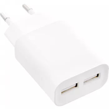 InLine USB Power Adapter DUO, 2 Port 100-240VAC to 5V / 2.1A white