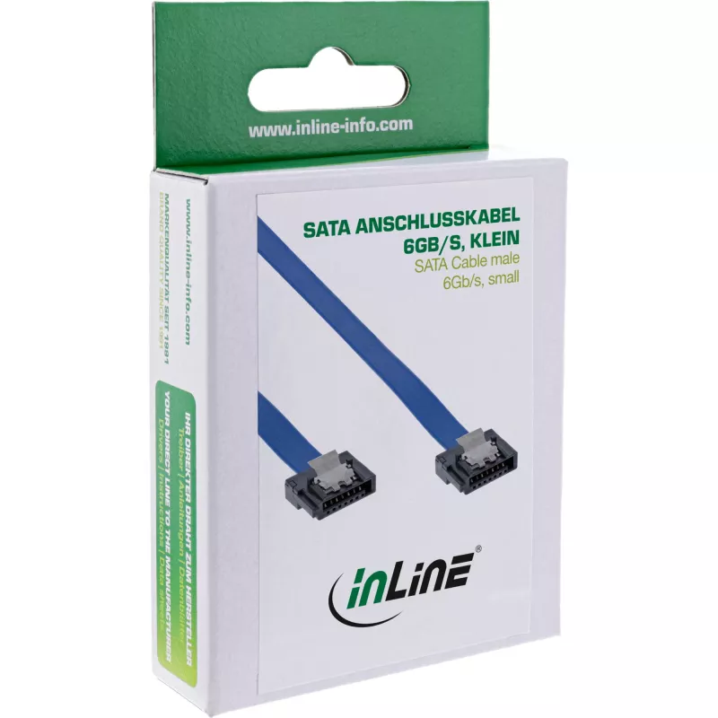 InLine SATA 6Gb/s Cable small Plug 0.3m with latches