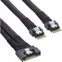 InLine Slim SAS cable, SFF-8654 8i to 2x SFF-8654 4i, 0.75m