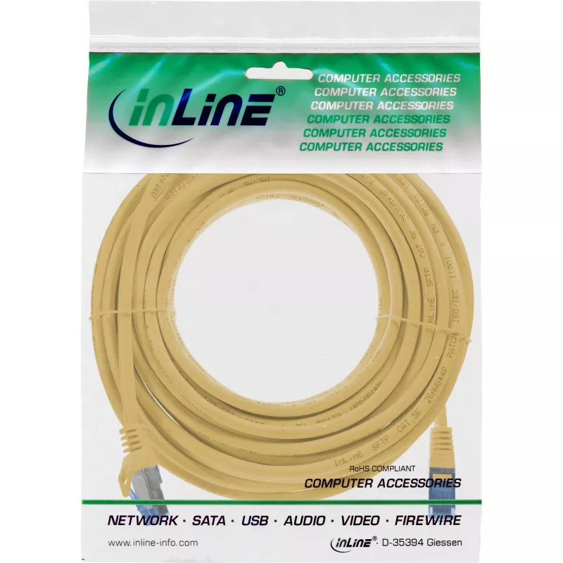 InLine 72605Y networking cable Yellow 5 m Cat6a S/FTP (S-STP)