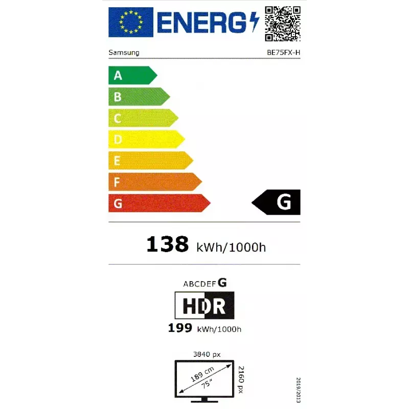 Samsung BE75FX-H 75 inch 4K UHD Digital Signage Display with Tizen and Wi-Fi