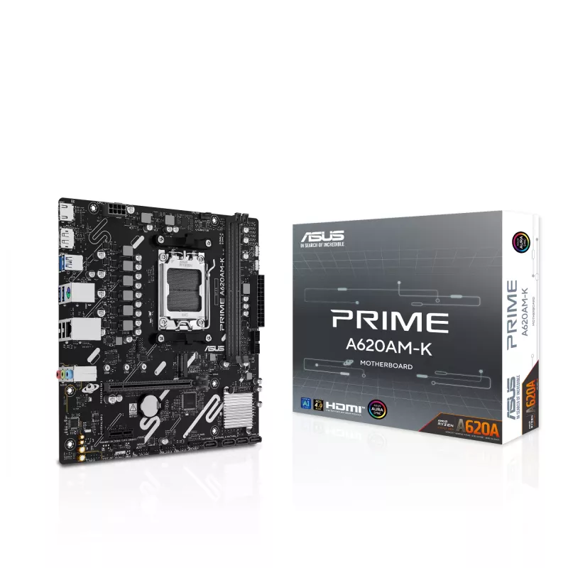 Motherboard ASUS PRIME A620AM-K Socket AM5 microATX DDR5, 2 DIMM, max 128 GB, A620A chipset