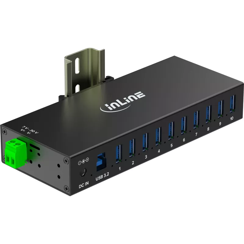 InLine 35396C interface hub USB 3.2 Gen 1 (3.1 Gen 1) Type-B 5000 Mbit/s Black