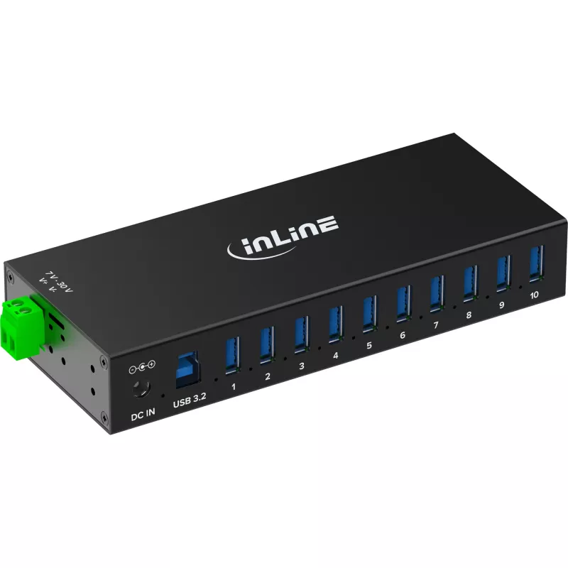 InLine 35396C interface hub USB 3.2 Gen 1 (3.1 Gen 1) Type-B 5000 Mbit/s Black