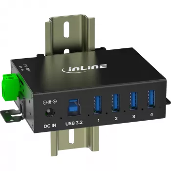 InLine 35396A interface hub USB 3.2 Gen 1 (3.1 Gen 1) Type-B 5000 Mbit/s Black
