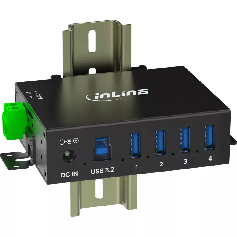 InLine 35396A interface hub USB 3.2 Gen 1 (3.1 Gen 1) Type-B 5000 Mbit/s Black
