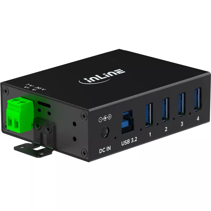 InLine 35396A interface hub USB 3.2 Gen 1 (3.1 Gen 1) Type-B 5000 Mbit/s Black