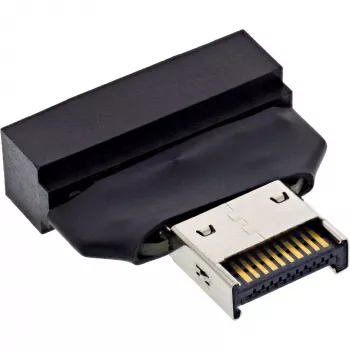 InLine 33446T cable gender changer USB Type-E Key A, 20-pin USB 3.0 header, 19-pin Black