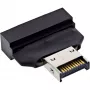 InLine 33446T cable gender changer USB Type-E Key A, 20-pin USB 3.0 header, 19-pin Black