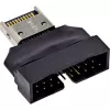 InLine 33446T cable gender changer USB Type-E Key A, 20-pin USB 3.0 header, 19-pin Black