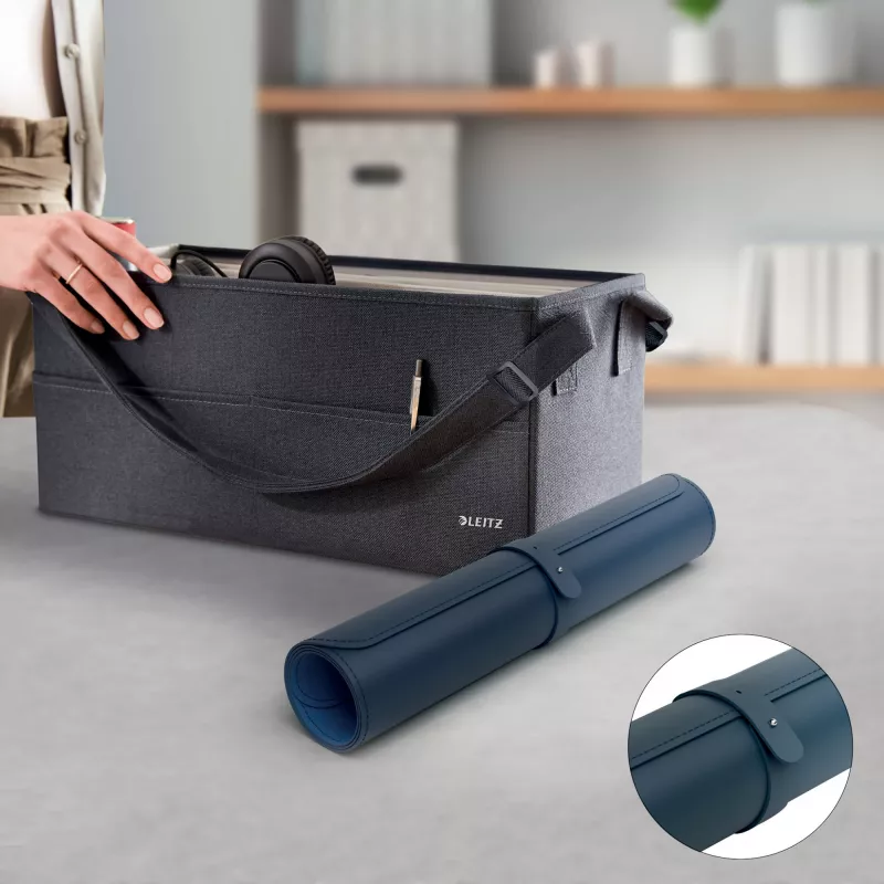 Desk mat LEITZ Large Desk Mat, PVC, Dark Blue, 400 x 800 x 2 mm