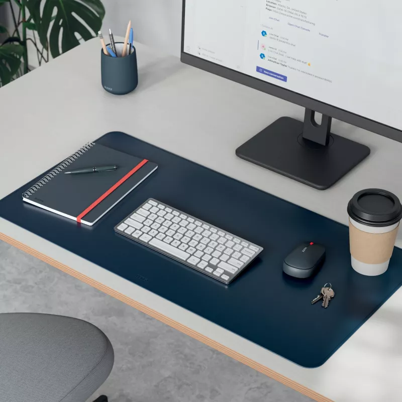 Desk mat LEITZ Large Desk Mat, PVC, Dark Blue, 400 x 800 x 2 mm