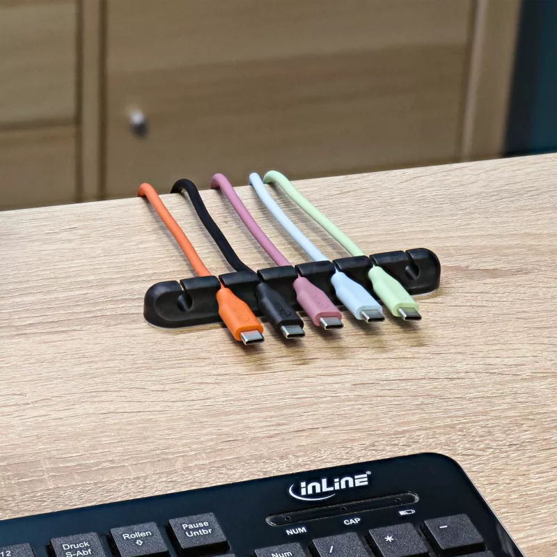 InLine 59971B cable organizer Universal Cable clip Black