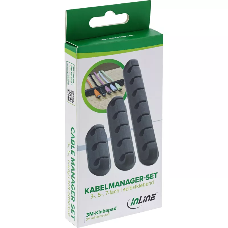 InLine 59971B cable organizer Universal Cable clip Black