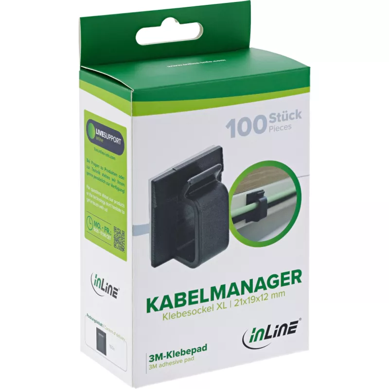 InLine 59971H cable organizer Universal Cable hook Black 100 pc(s)