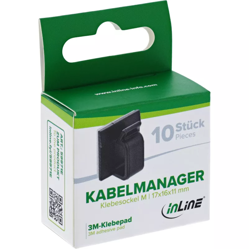 InLine 59971E cable organizer Universal Cable hook Black 10 pc(s)