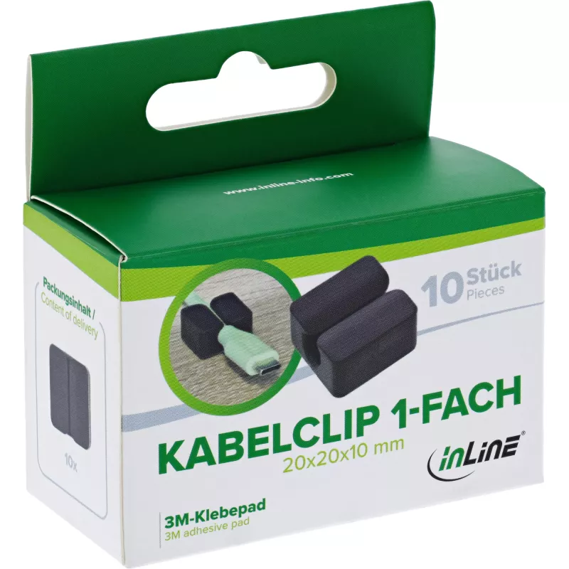 InLine 59971I cable organizer Universal Cable clip Black 10 pc(s)