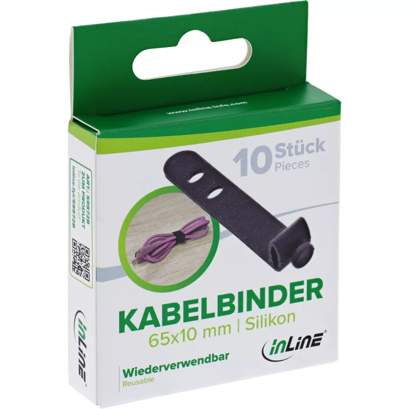 InLine 59972B cable tie Ladder cable tie Silicone Black 10 pc(s)