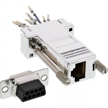 InLine Adapter DB9 female / RJ45 8P8C female metal-coated housing 68889L