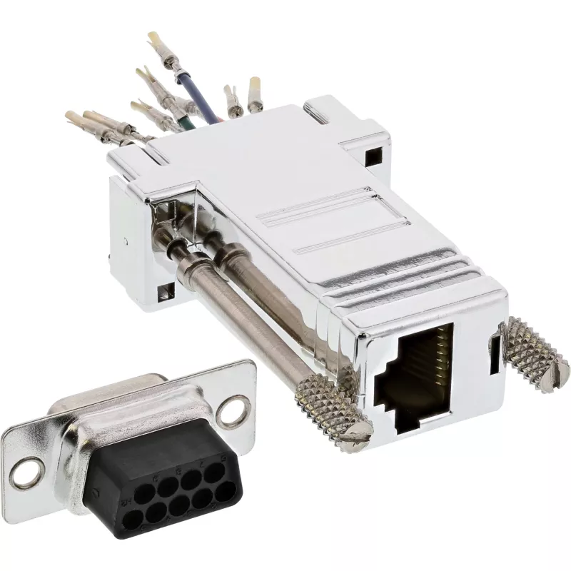 InLine Adapter DB9 female / RJ45 8P8C female metal-coated housing 68889L