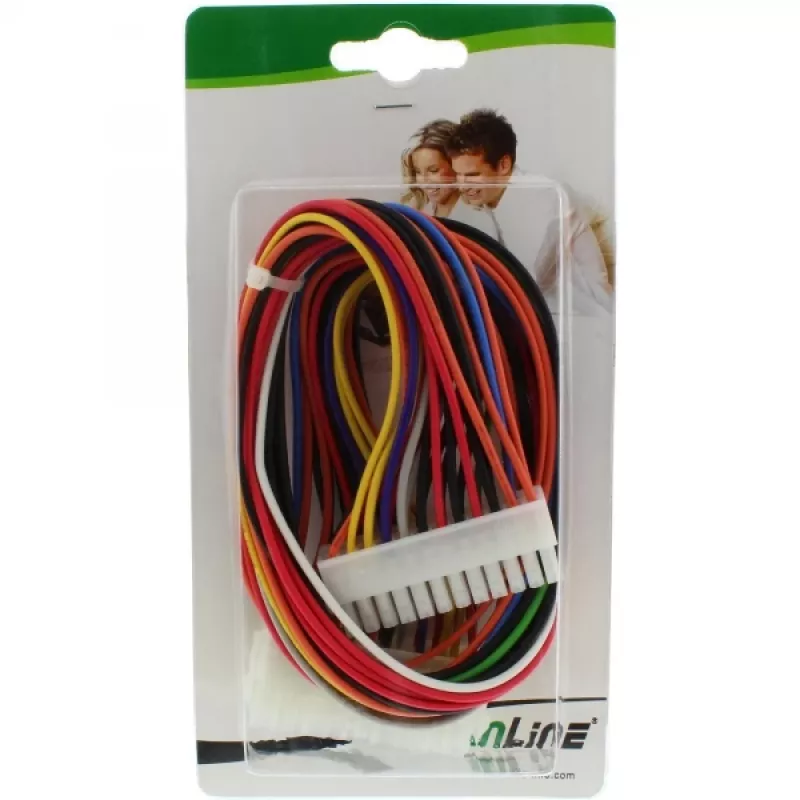 InLine Mainboard Cable ATX 24pin male / female 0.45m