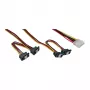 InLine Internal Power Y-Cable 1x Molex / 4x SATA angled with latches 0.40+0.55m
