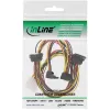 InLine Internal Power Y-Cable 1x Molex / 4x SATA angled with latches 0.40+0.55m