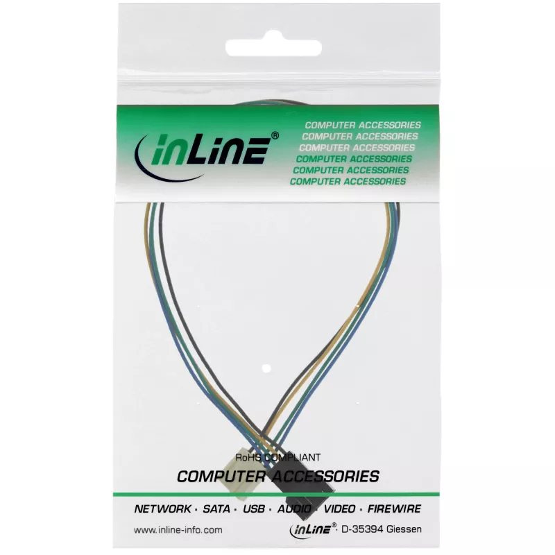 InLine Fan Cable Extension 4pin Molex male/female 0,70m