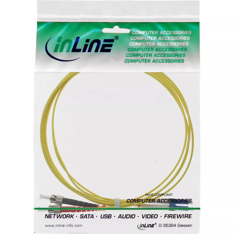 InLine Fiber Optical Duplex Cable LC/ST 9/125µm OS2 2m