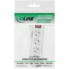 InLine Socket strip, 4-way earth contact CEE 7/3, with switch, white, 5m
