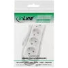 InLine Socket strip, 4-way earth contact CEE 7/3, white, 5m