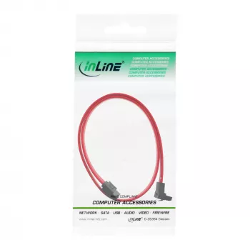 InLine SATA Cable for 150 / 300 / 600 S-ATA links angled with latches 90° 0.7m