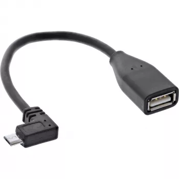 InLine Micro USB OTG Adapter Cable Micro-B male angled to USB A female 0.1m