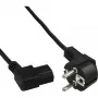 InLine Power cable, CEE 7/7 angled / 3pin IEC C13 left angled, black, 1m