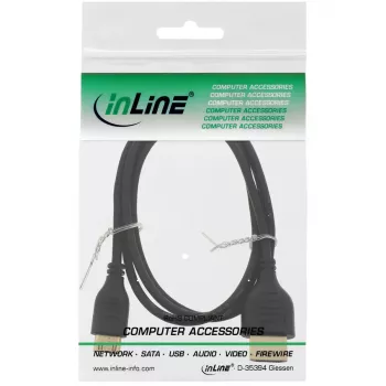 InLine High Speed HDMI Cable with Ethernet, AM/CM, super slim, black/gold, 1.8m