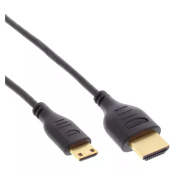 InLine High Speed HDMI Cable with Ethernet, AM/CM, super slim, black/gold, 1.8m