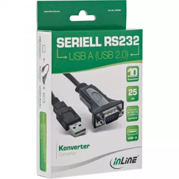 USB 2.0 to Serial Adapter Cable InLine 33306I 0.25m Black