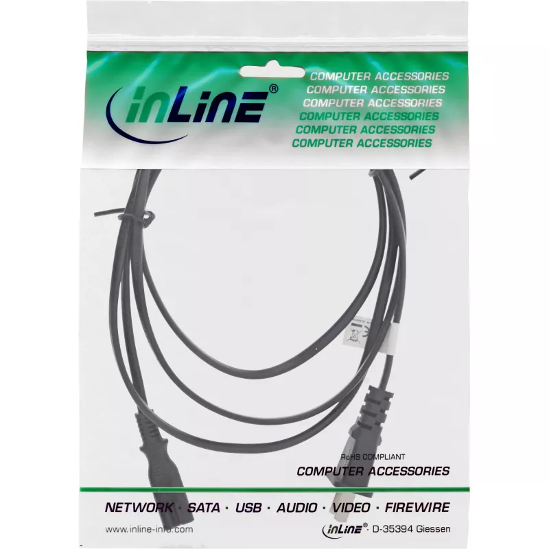 InLine power cable China plug to Euro8 IEC-C7, black, 1.8m