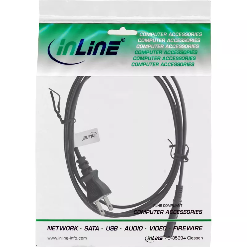 InLine Japan to Euro8 IEC-C7 power cable, black, 1.8m