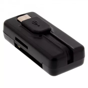 InLine OTG Card Reader Dual Flex for SD, micro SD w/ USB Port and 2 Card Slots