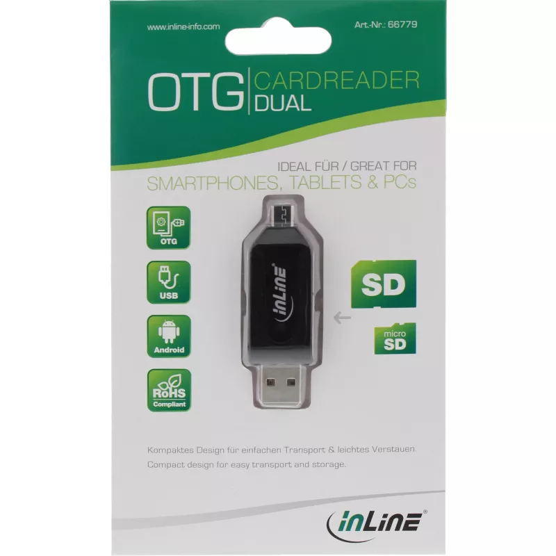 InLine OTG Dual Card Reader for SD and microSD 66779