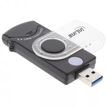 InLine USB 3.0 Mobile Card Reader with 2 Slots for SD SDHC SDXC microSD