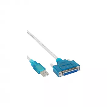 USB Printer Cable InLine 33397I 1.8m Type A male to DB25 female
