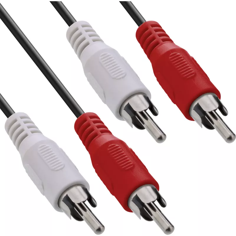 InLine Audio cable, 2x RCA M/M 10m, Male, 2 x RCA, Male, 10 m, Black