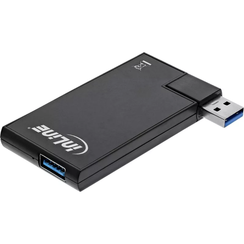 InLine USB 3.0 Rotatable Hub, 4 Port, black