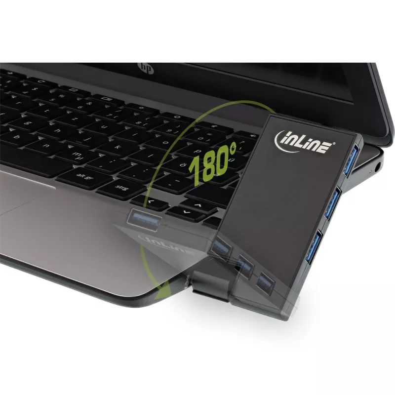 InLine USB 3.0 Rotatable Hub, 4 Port, black