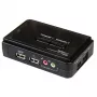StarTech.com 2 Port Black USB KVM Switch Kit with Audio and Cables