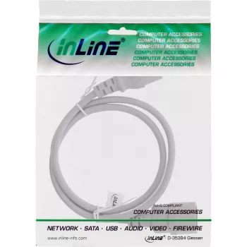 InLine cold device extension, C13 / C14, grey, 0.3m