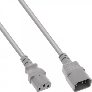 InLine cold device extension, C13 / C14, grey, 1m