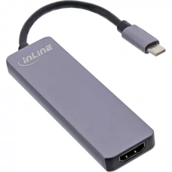 InLine Multi-hub USB 3.2 Gen.1, 2x USB-A, HDMI 4K/30Hz, card reader, alu, grey